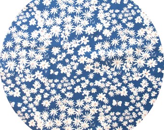 Organic Quilting Cotton: Birch Fabrics, Homestead, Daisy Bed, storm, 1/2 yard