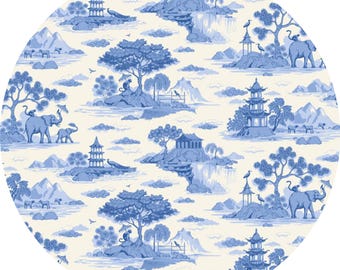 Quilting Cotton: Tilda Fabrics, Something Blue, Cottonview, cream 1/2 yard