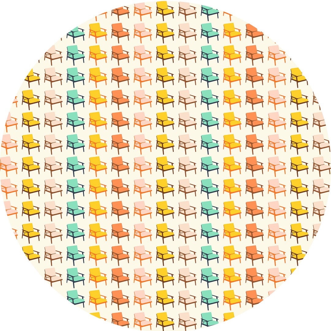 Figo Fabrics Butterscotch by Dana Willard, Chairs, Beige Multi, 1/2