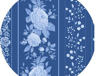 Quilting Cotton: Tilda Fabrics, Something Blue, Borders, night, 1/2 yard