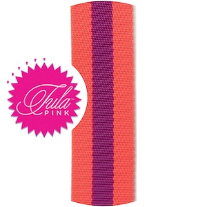 Tula Pink Webbing: Watermelon & Plum, 1 yard, nylon webbing, 1.5&quot; wide