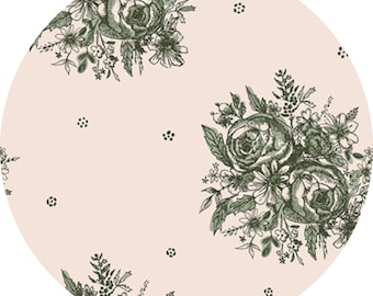 Quilting Cotton: Art Gallery Fabrics, Spruce, Etched in Tradition, 1/2 yard
