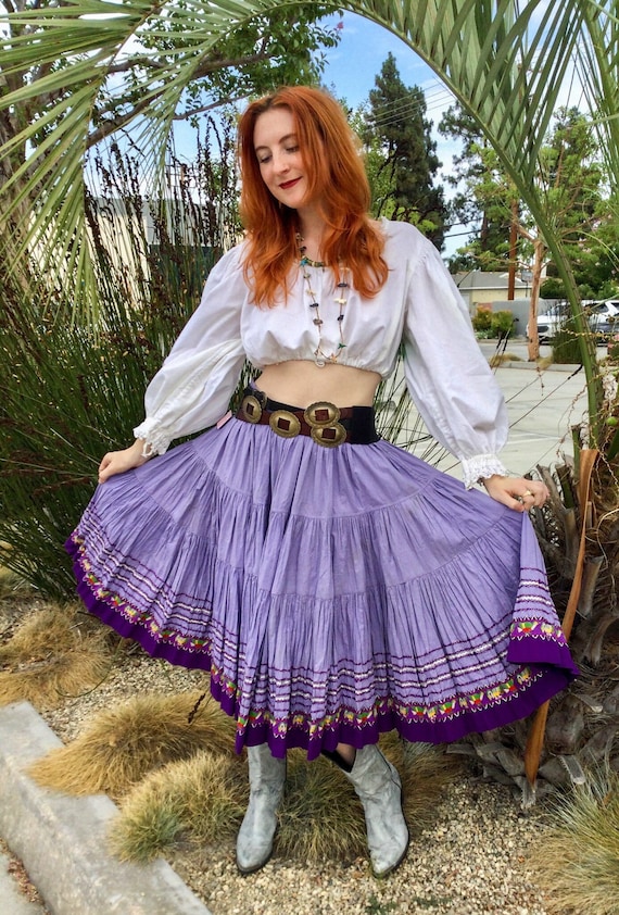 1950’s Purple Ric Rac Trimmed Pato Skirt - image 1