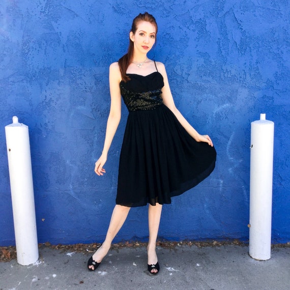 1960’s Black Sequin Cocktail Dress