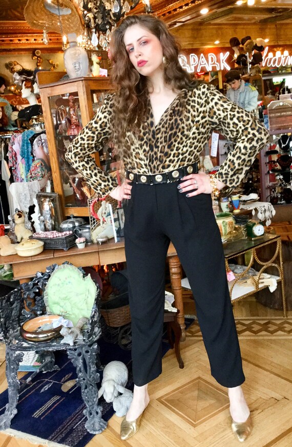 1980's Cache Leopard Jumpsuit