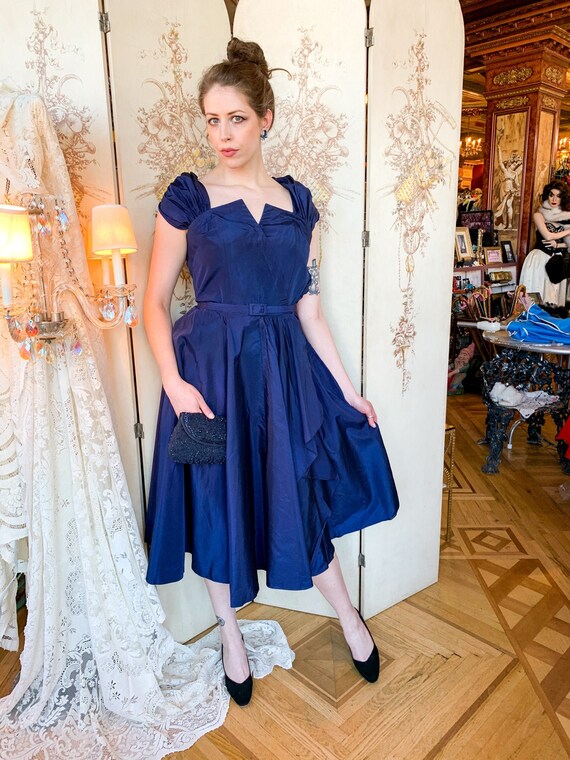 1950’s Navy Taffeta Dress