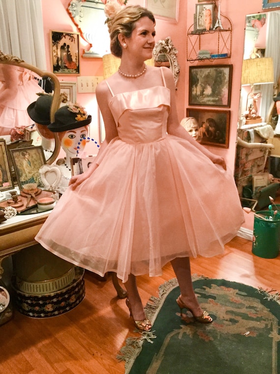 1950's Pink Party Prom Dress