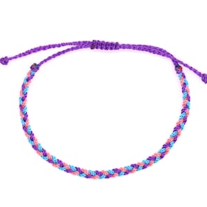 Dreamy Unicorn, Chunky Flat Bracelet or Anklet, Friendship Bracelet, Unisex, Braided Bracelet, Gift Idea, Lightweight jewelry