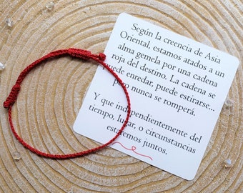 Braided Spanish Red String of Fate, El Mito De La Pulsera Roja, Dainty Adjustable Bracelet, Minimalist, Couples bracelet set, BFF gift, -SC