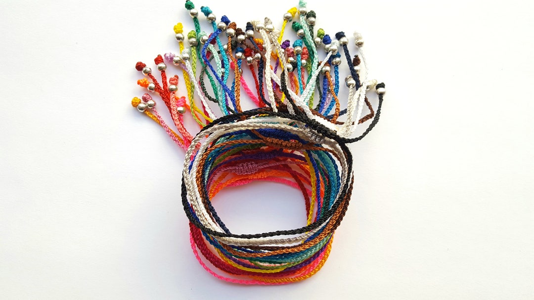 The Original Thin Braided Bracelet or Anklet, Adjustable, Pick Your