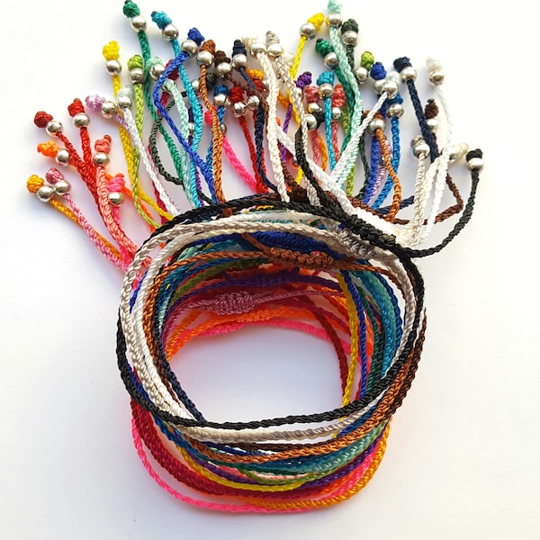 L'original bracelet ou chaîne de cheville tressé fin, réglable, choisissez votre couleur, style, taille et carte, bracelet empilable, bracelet d'amitié simple