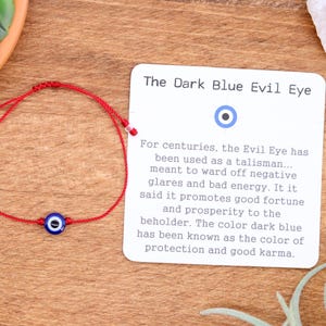 The Dark Blue Evil Eye, 52 Cord Colors to Pick From, Dainty Bracelet or Anklet Protection Bracelet, Mal de ojo, Turkish Eye