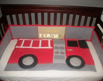 fire truck crib sheets