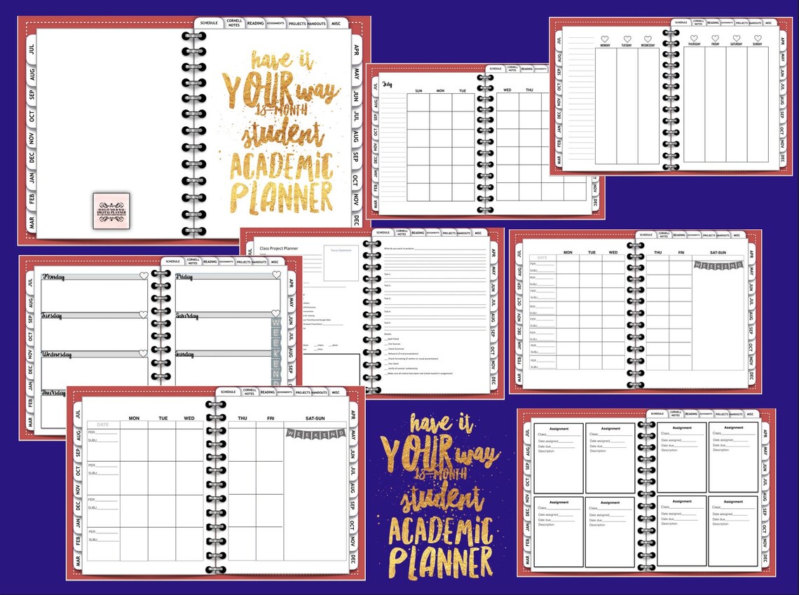 Have It Your Way 18-month Student Academic Digital Planner | Etsy
