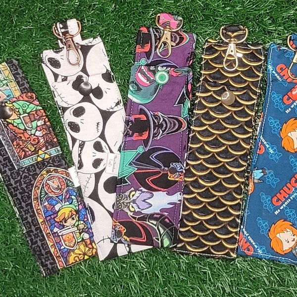 Pen Holder, vape pen holder, vape pen sleeve with snap for lanyard, backpack, purse. Phanthomhive Crafts