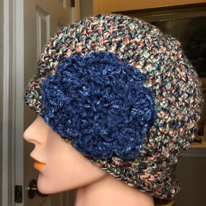 Crochet Beanie Hat With Flower - Etsy