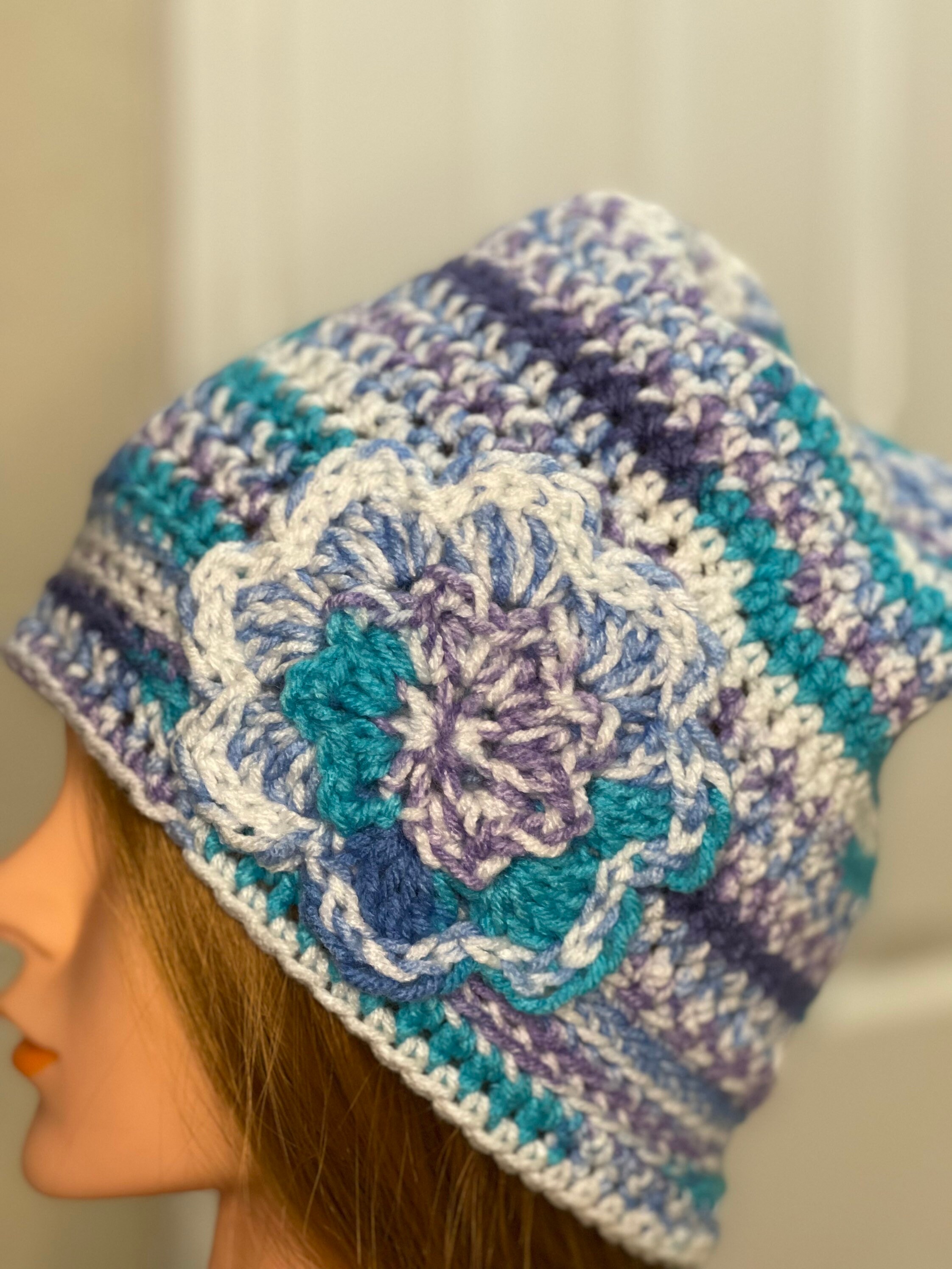 Crochet Beanie Hat With Flower or Ball - Etsy