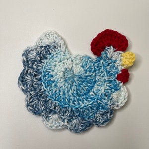 Crochet Chicken Coaster: 100% Cotton, Farmhouse Decor Paris in june