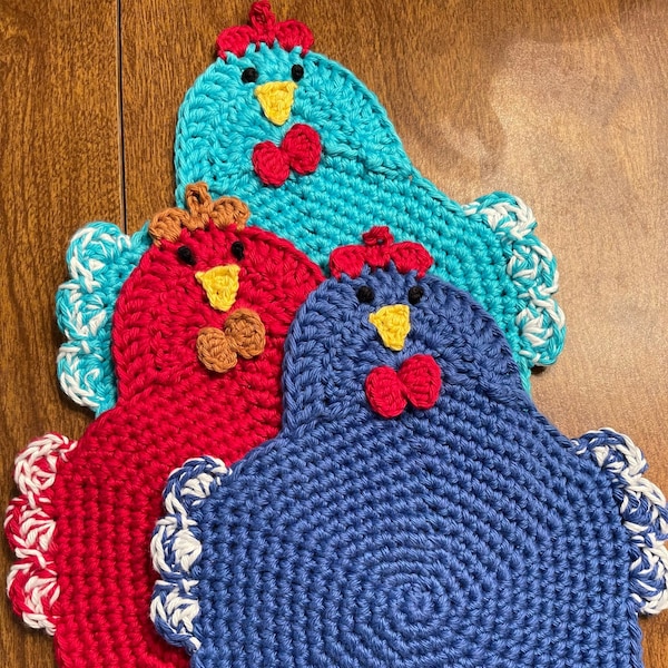 Crochet Chicken Potholder Pattern Etsy