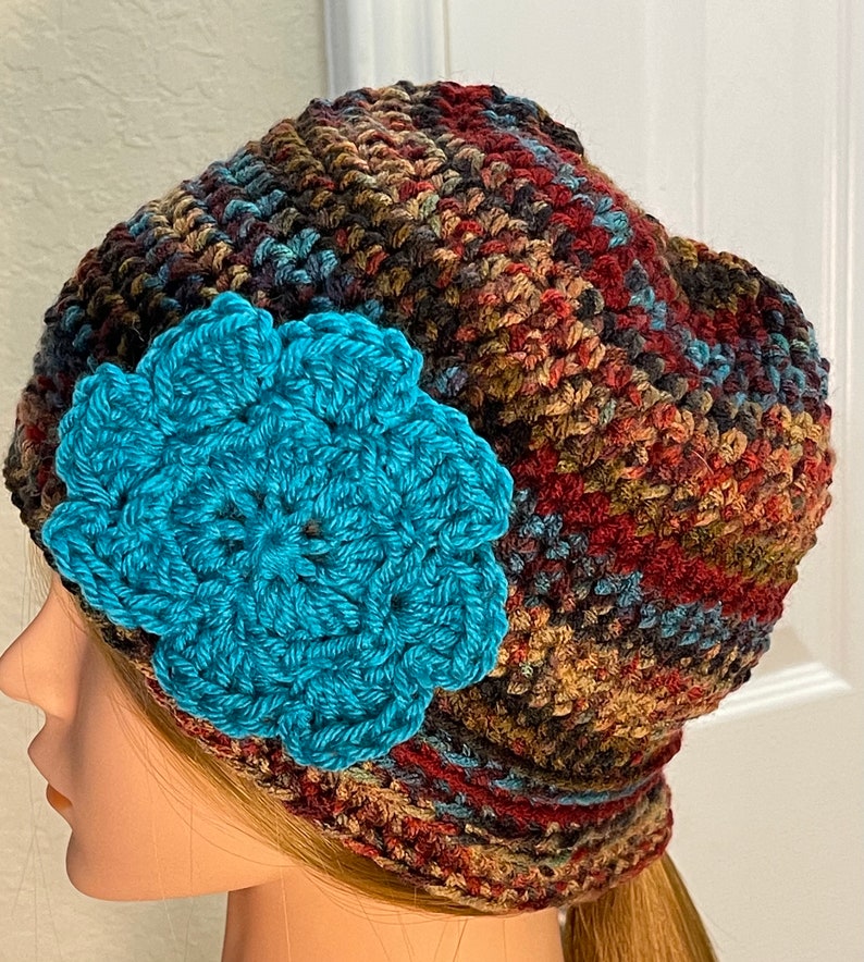 Crochet Beanie Hat With Flower - Etsy