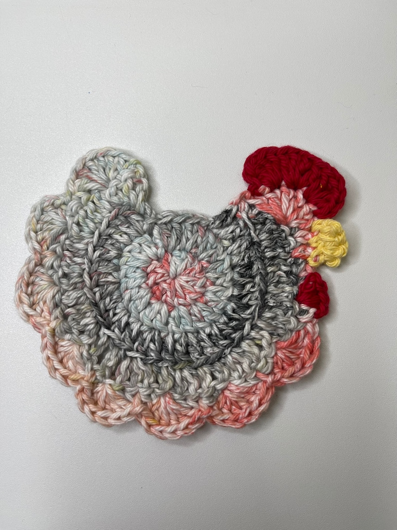 Crochet Chicken Coaster: 100% Cotton, Farmhouse Decor city beat