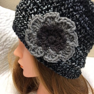 Crochet Beanie Hat With Flower