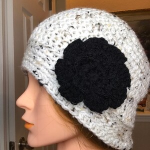 Crochet Beanie Hat With Flower - Etsy