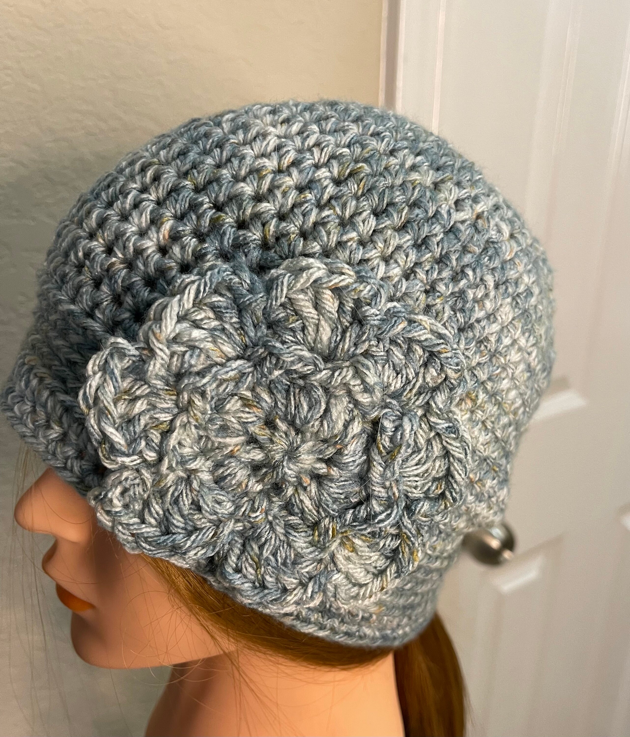 Crochet Beanie Hat With Flower - Etsy