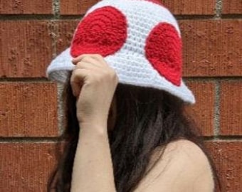 Toad and Toadette Bucket Hat *Crochet Pattern: PDF ONLY*