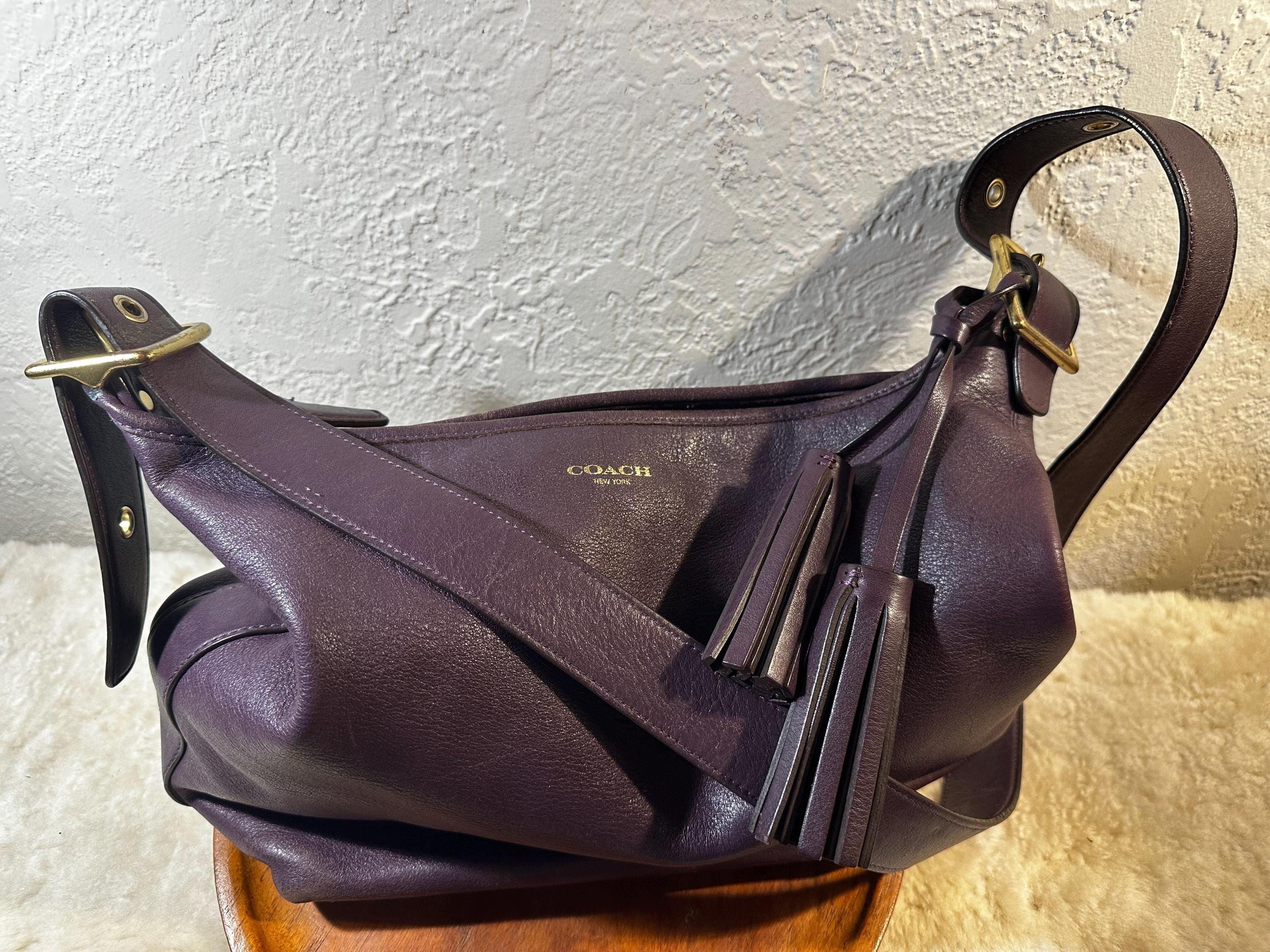 Purple Leather Bag Vintage Coach - Etsy