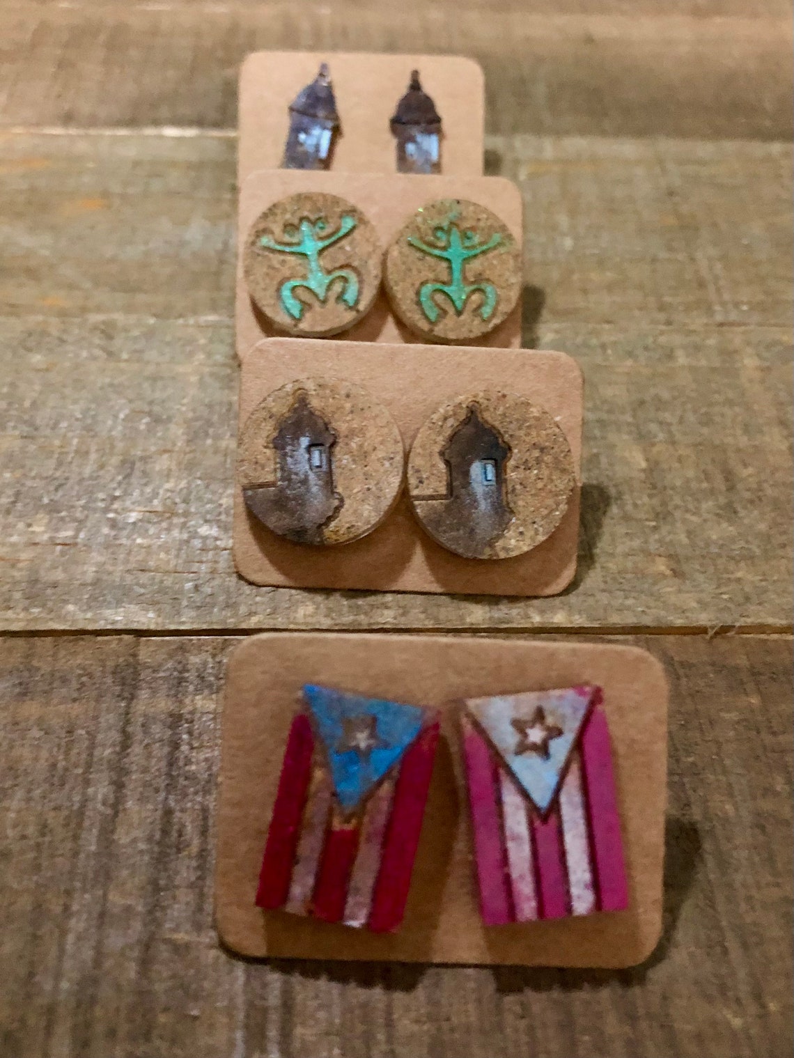 Puerto Rico Stud Earrings Etsy