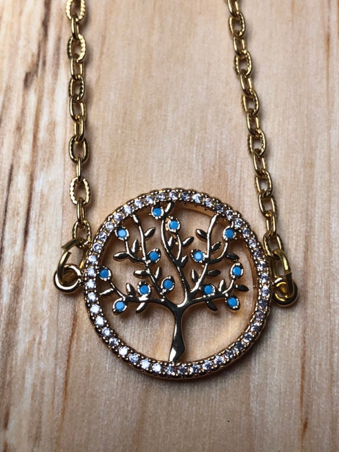 Tree Of Life Green Brown Multi Layer Necklace