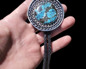 Reserved for Chad J.: Blue Moon Turquoise Bolo Tie •  B190