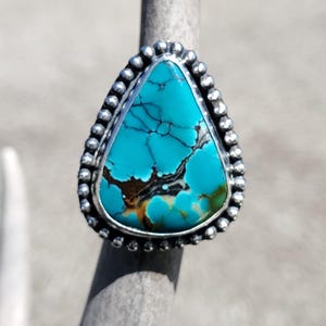 Oldstock 1980s Hubei Turquoise Ring, Size 7, R237