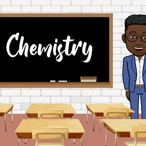 Customizable Google Classroom Banner - Basic Banner - Bitmoji Classroom with Grey Metal Desk