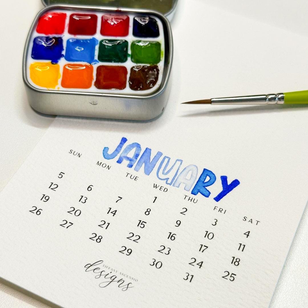 Watercolor Your Own 2025 Calendar Set Paintable Calendar With Mini Il 1080xN.6490302316 Dko6