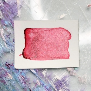 Cabernet Kiss Watercolor | Burgundy Shimmer Paint | Handmade Half Pan Quarter Pan Artist Pigment Paints