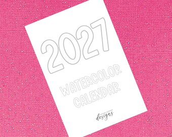 2027 DIY Aquarell Kalender: 4x6 leere Seiten
