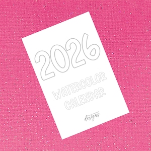 2026 Tischkalender | Aquarell DIY Kalender | Leere 4x6 Seiten | Kaltpress-Aquarellpapier | Monatsansicht | Personalisierbarer Kunstkalender