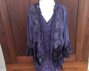 14 / Purple Dress with Jacket/ Made in USA/ Size 14