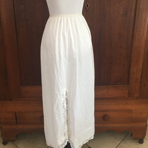 Vintage Medium 38 Inch Long White Half Slip Shadowline Nylon Antron III... image 1