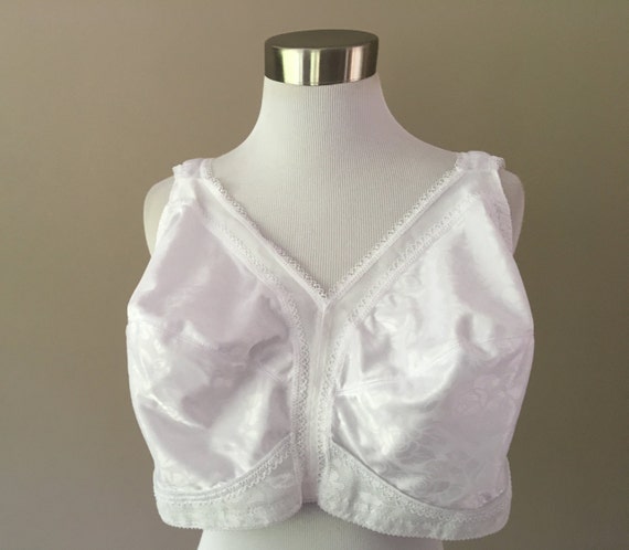 Bra 48C Playtex White Lace Trim Soft Cup Plus Siz… - image 1