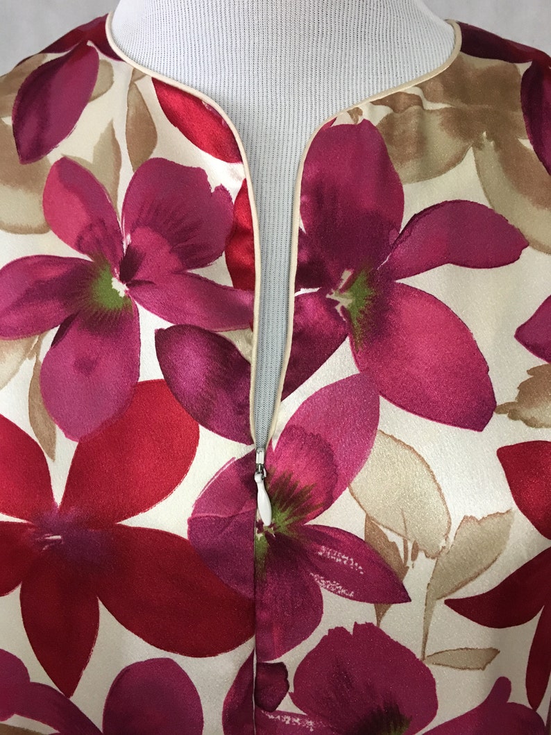 Caftan Small Oscar De la Renta Long Sleeves Zipper Front Pockets Satin ..
