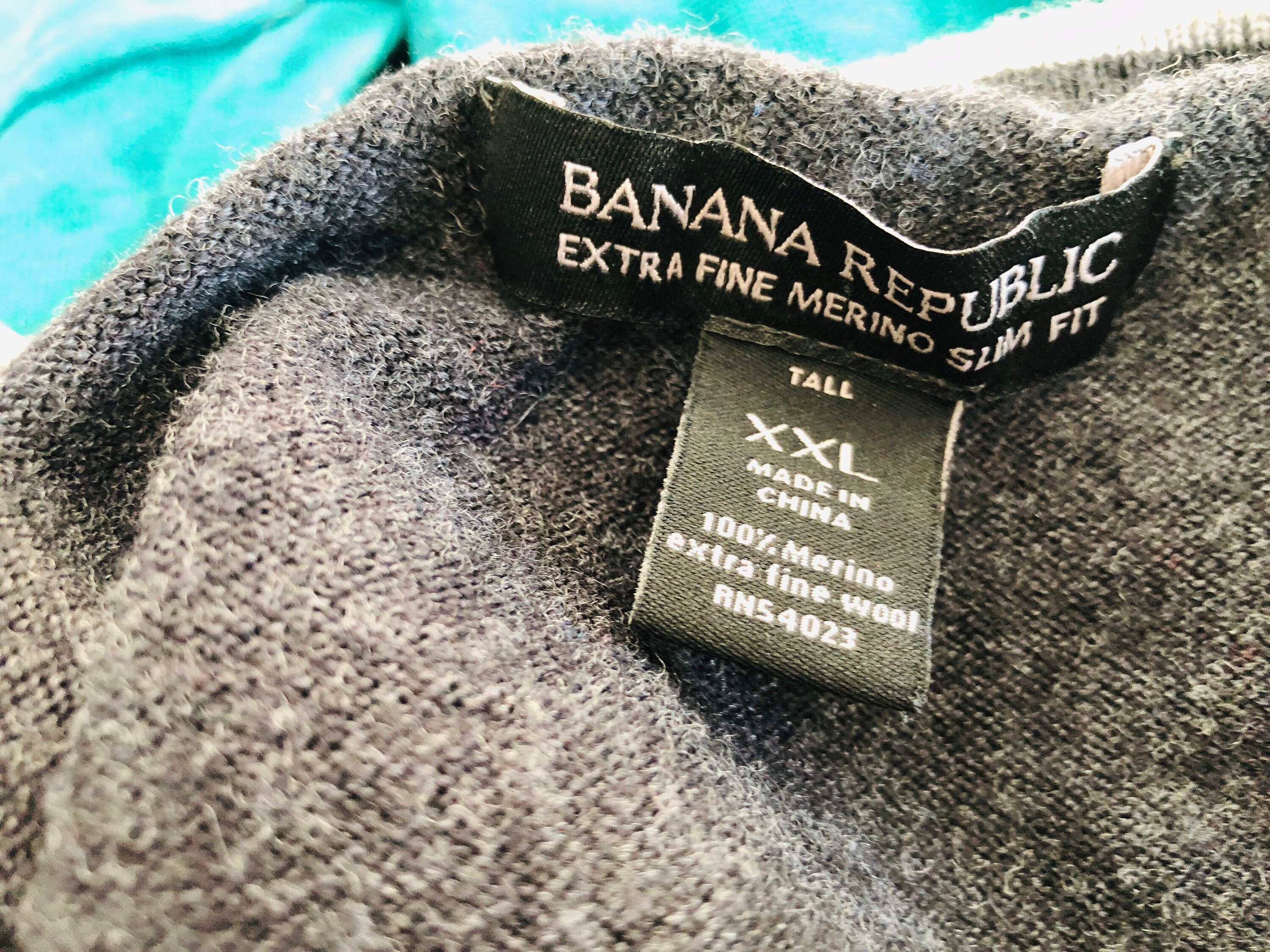 Pullover XXL Tall Banana Republic Charcoal Gray Merino WOOL V Neck