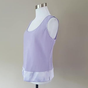 Pajama Top Small Victoria&#39;s Secret Purple Pullover Scoop Neck Satin Trimmed Vintage Lingerie ..