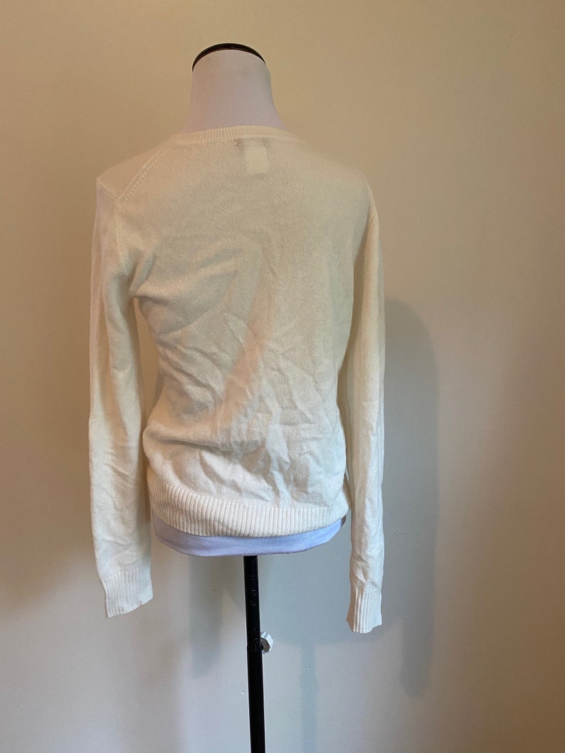 Crew Winter White ... CASHMERE Medium Cardigan Sweater By J