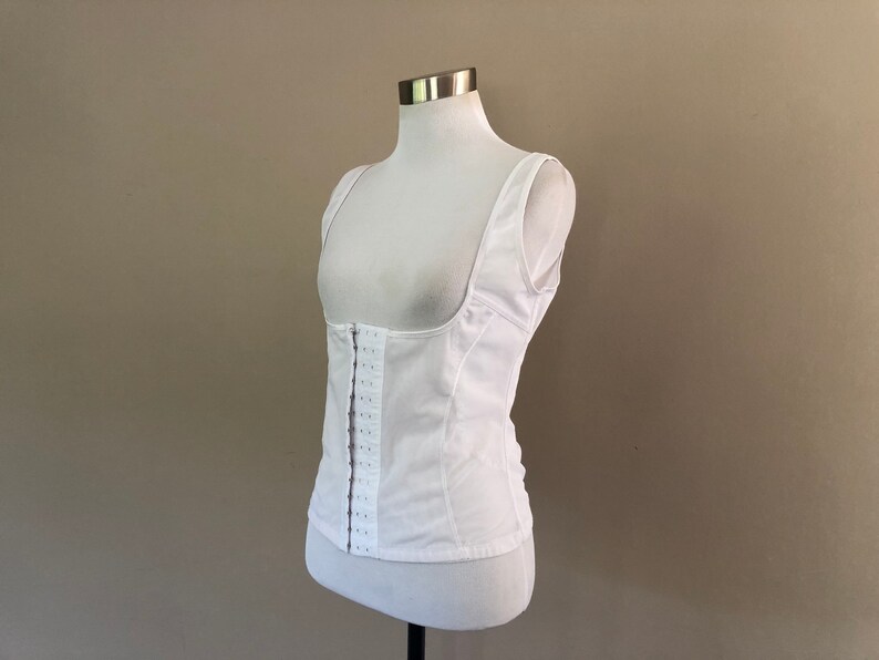 Torsette White Large Nylon Spandex Firm Back Underbust Carriage Support Vintage Lingerie