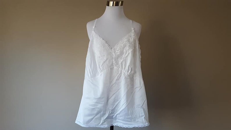 Camisole Velrose Size 54 4X 5X White Cami Nylon Lace XXXXL Plus Size XXXXXL Vintage Lingerie