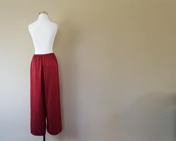 Sleep Pants Small Maroon Cranberry Wine Red Bed B… - image 5