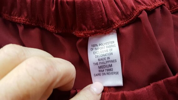 Sleep Pants Small Maroon Cranberry Wine Red Bed B… - image 6